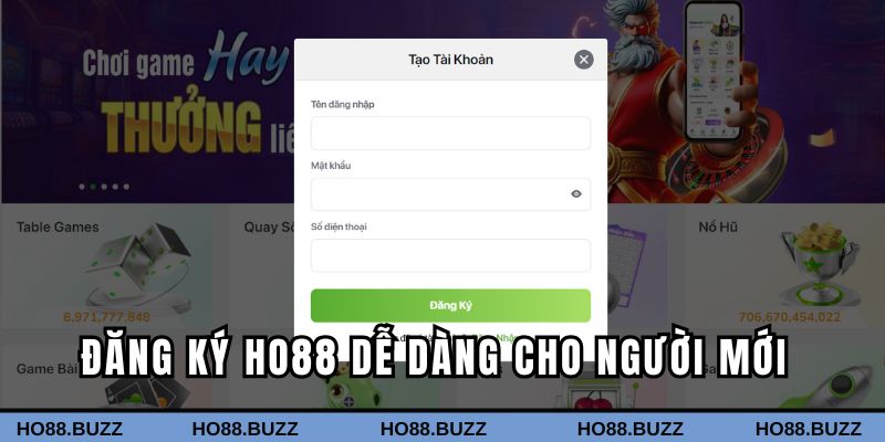 Đăng ký HO88 dễ dàng cho người mới bắt đầu
